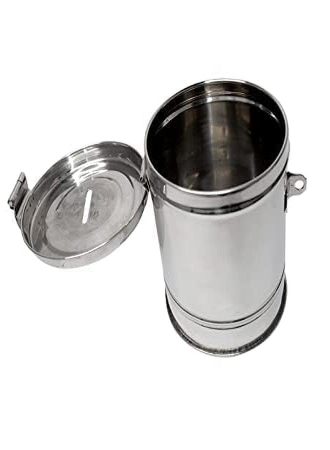 Idika Stainless Steel Gulak Piggy Bank, Round Shape 14 cm - Hundi Money Bank for Adults, Saving Box, Money Saving Box for Kids, Durable and Secure Design for Savings - Image 2